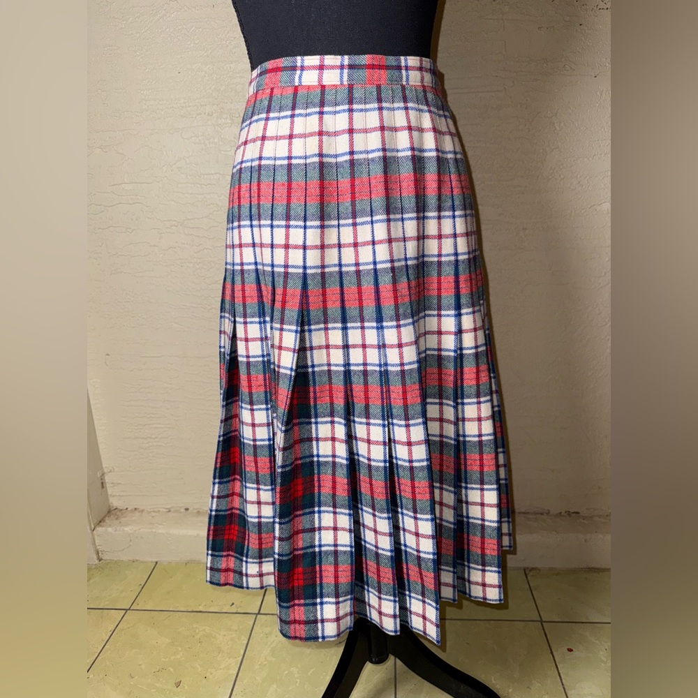 Pendleton‎ Vintage 80s Tartan Plaid Wool Skirt USA Preppy Academia- Size 8 - Picture 3 of 10